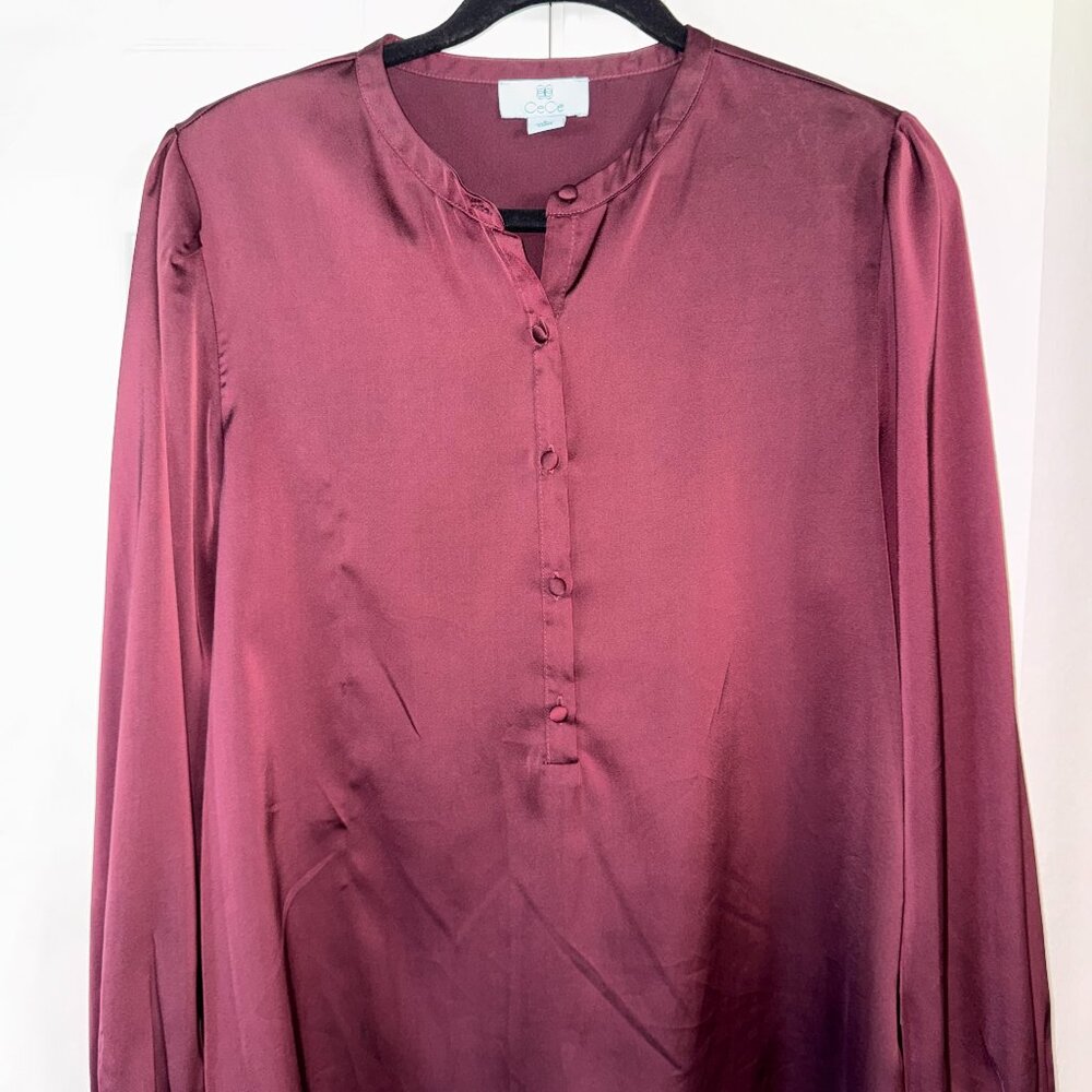 CeCe Women's Blouse Long Sleeve Size L
